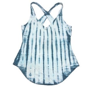 Chaser Vintage Rib Cross Back VNeck Shirttail Tank Size M